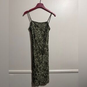 Y2K Casual Corner Olive Floral Cami Maxi Dress Woman’s Size 6